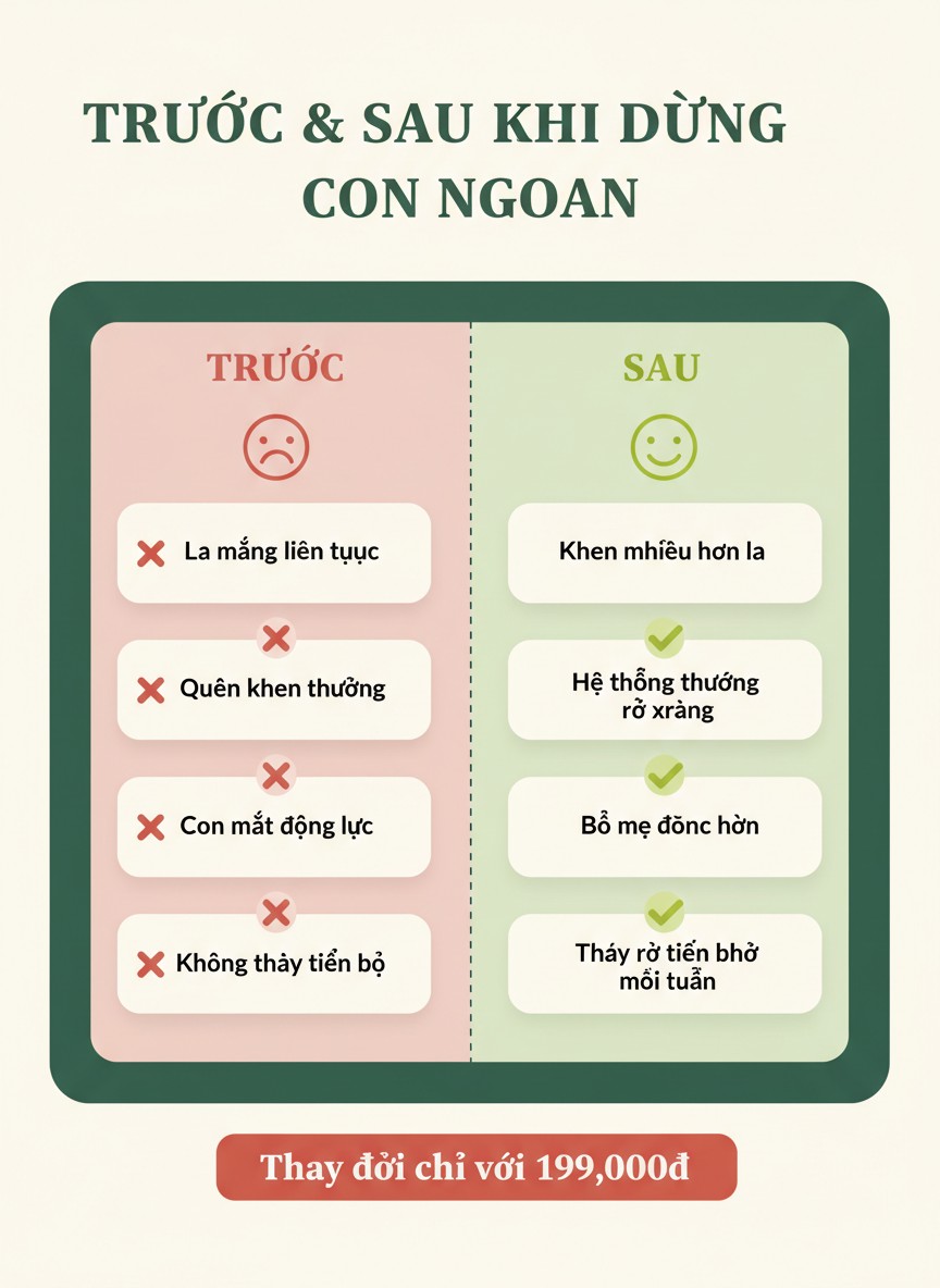 Trước và sau khi dùng Con Ngoan Dashboard