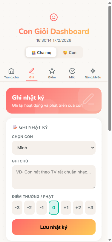 Thêm nhật ký hành vi từ điện thoại